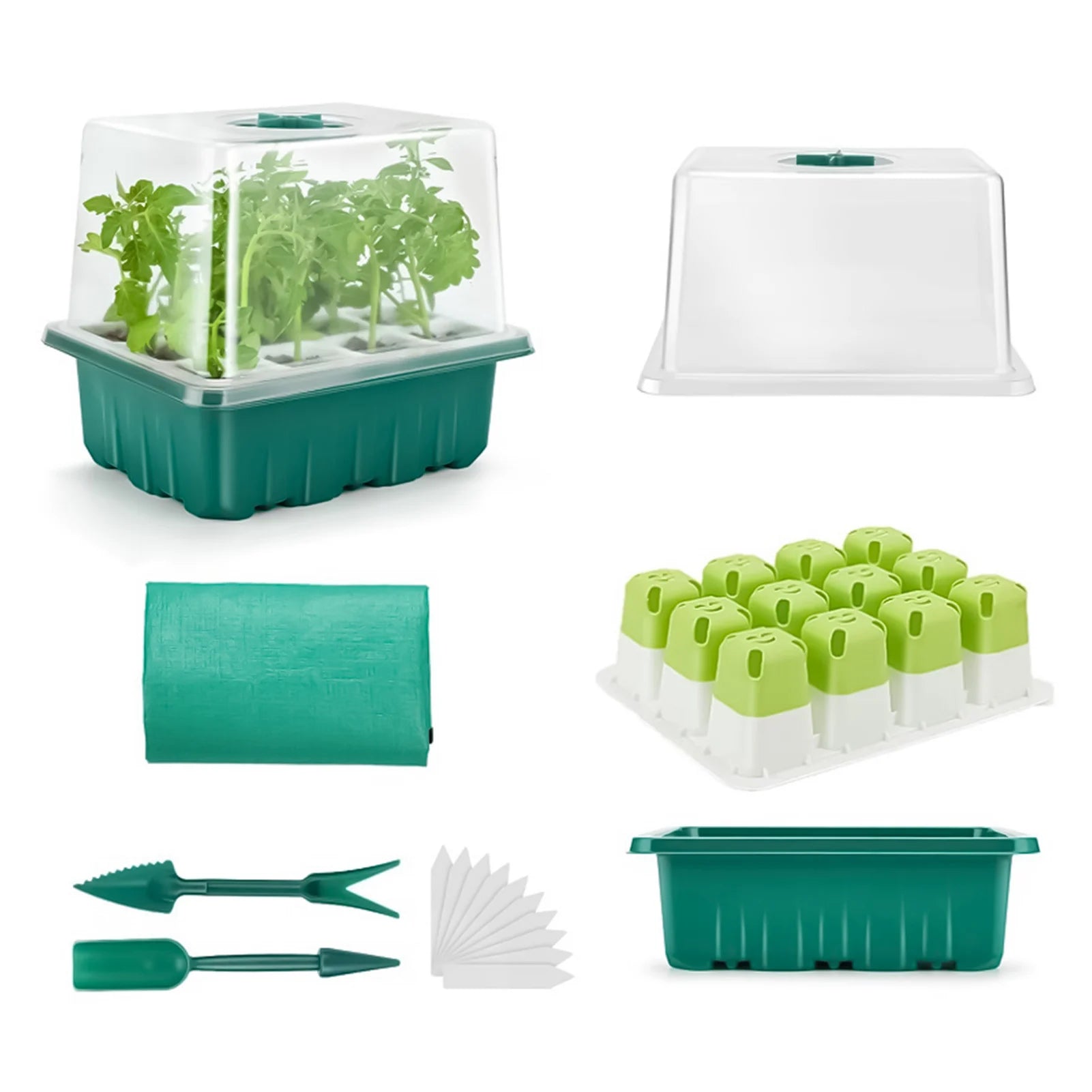 12 Gird Silicone Plants Nursery Pots Breathable Growing Pot with Drain Holes Design for Flower Vegetable Planting