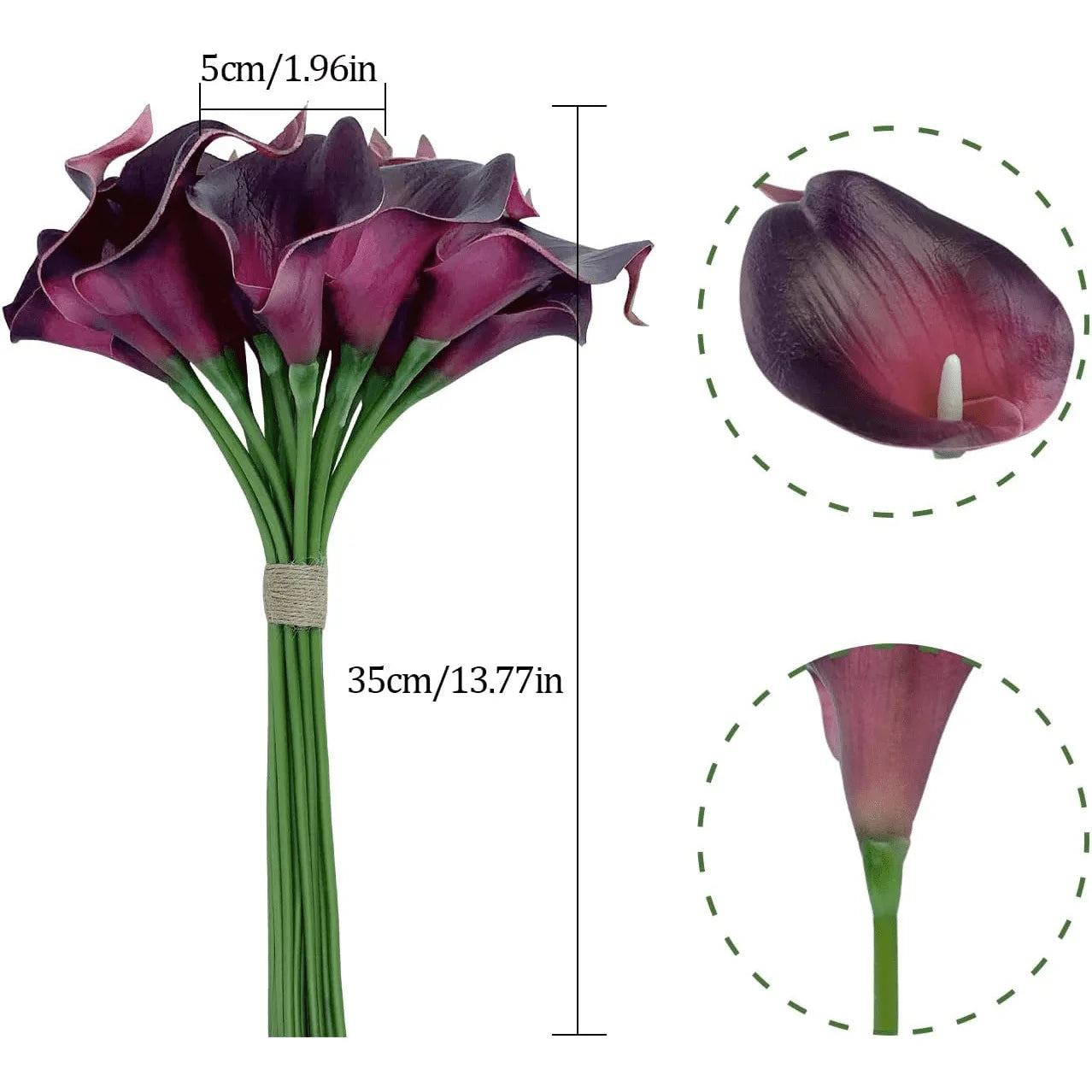 5PCS Artificial Flowers Calla Lily Faux PU Fake Flowers for Weddings Photography Props DIY Bridal Bouquets Home Room Party Decor