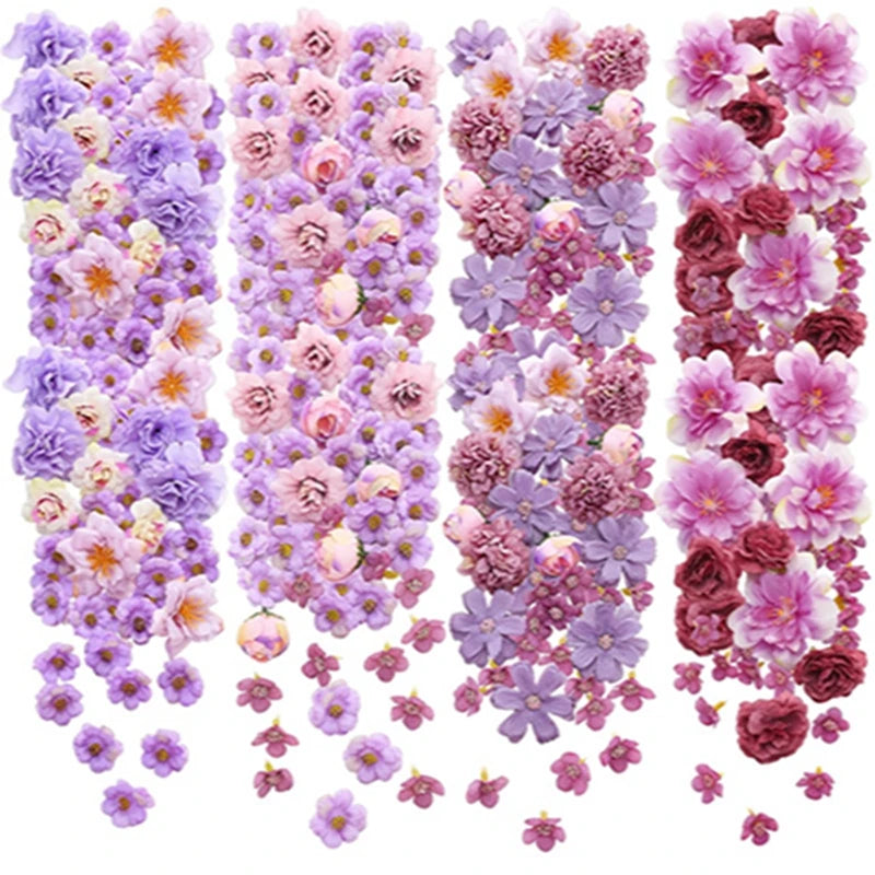 Purple Artificial Flowers Silk Fake Flowers for Home Decor Garden Wedding Decoration Bride Craft Gifts Wreath Bouquet Accessory