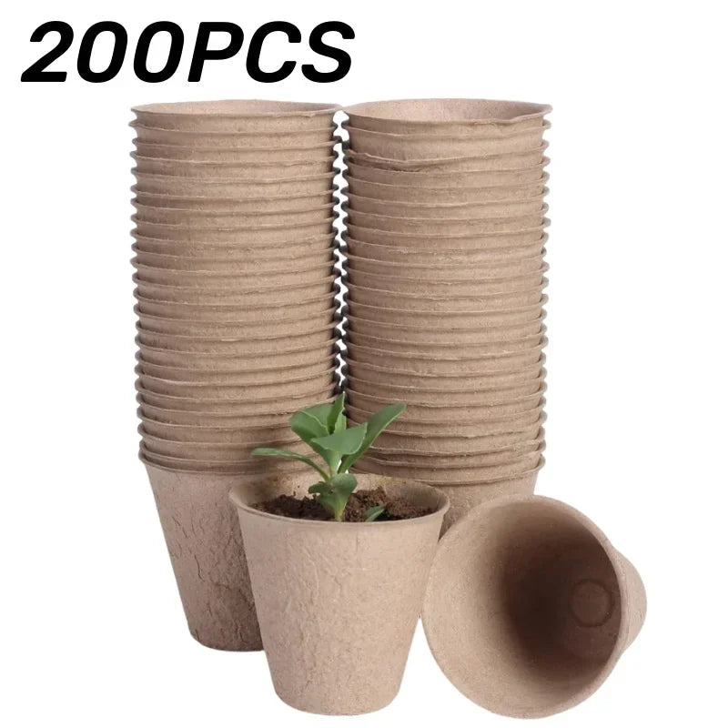 2025 Biodegradable Transplanter Pulp Paper Flower Plant Peat Pots Transplant Seedlings Pots Seed Germination Tray