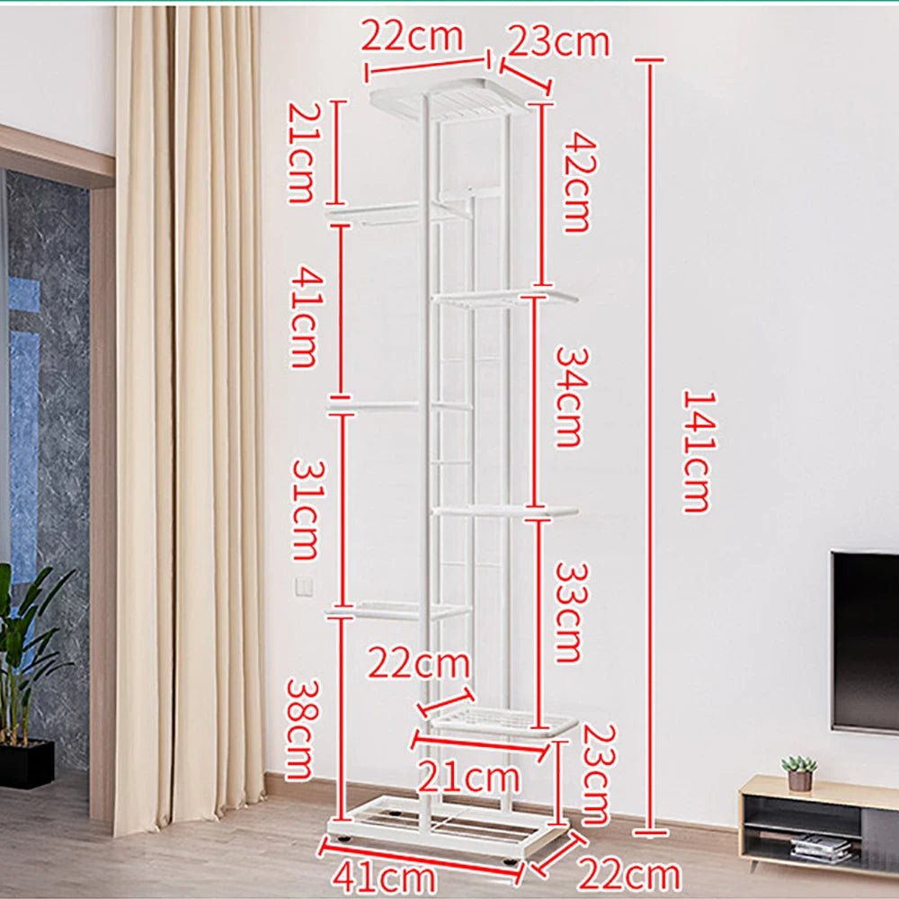 Multi Tiers Metal Plant Stand, Indoor Outdoor Plant Pot Holders Tiered Plant Shelf Flower Display Rack For Corner Balcony Patio