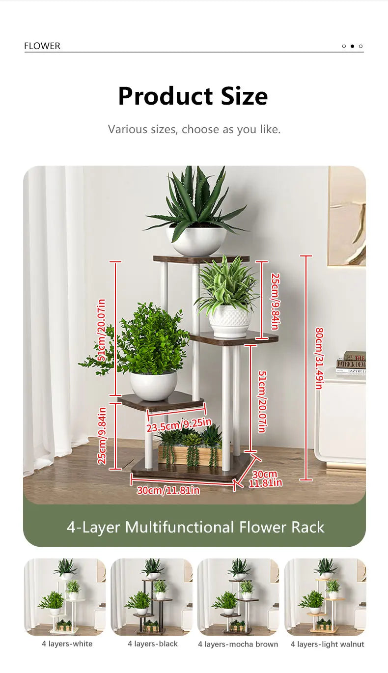 Plant Stand and Flower Stand Storage Shelf 4/5/6 Tier Flower Shelf Planter Rack Storage Organizer Display Indoor Garden Balcony