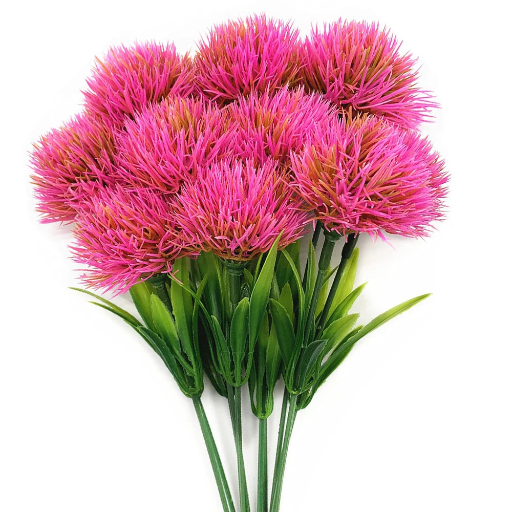 10PCS Mixed Artificial Dandelion Flowers Plastic Fake Flower Bouquet for Wedding Table Arrangement DIY Home Party Decoration