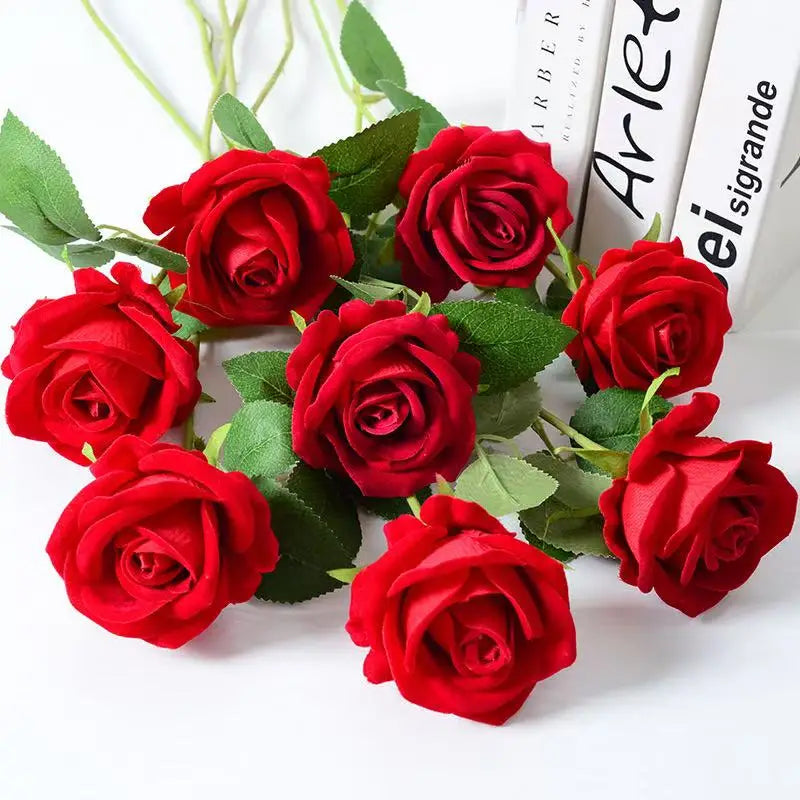 1/5/10/20pcs Roses Artificial Flowers Rose Flower Branch Artificial Red Roses Realistic Fake Rose for Wedding Home Decor