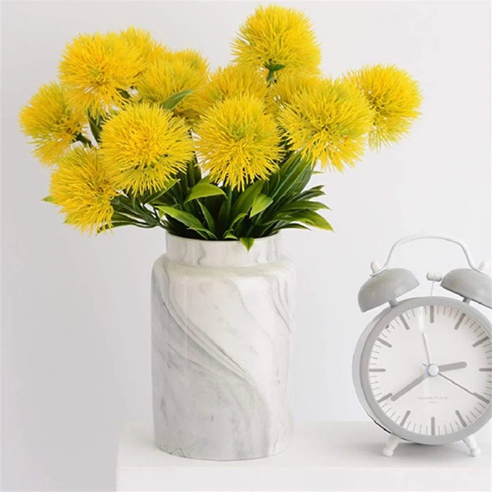 10PCS Mixed Artificial Dandelion Flowers Plastic Fake Flower Bouquet for Wedding Table Arrangement DIY Home Party Decoration