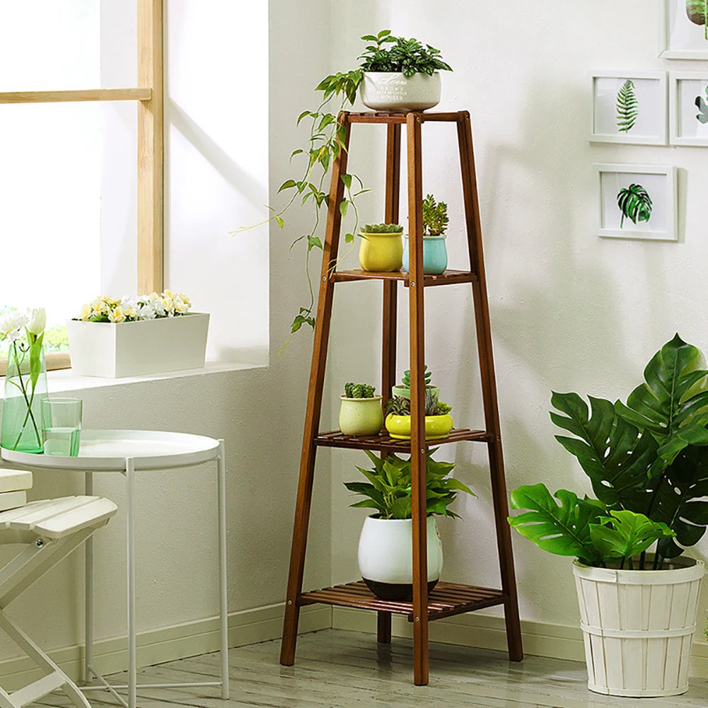 【Breeins】Vintage Tiered Indoor Plant Stand Solid Wood Display Shelf Plants Storage Decoration Home Office Outdoor