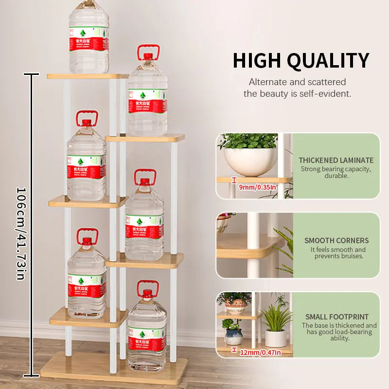 Plant Stand Stand For Flowers Wooden Shelf 5/6/8Layers Display Stand Storage Shelf Pot Rack Organizer Home Garden Decoration