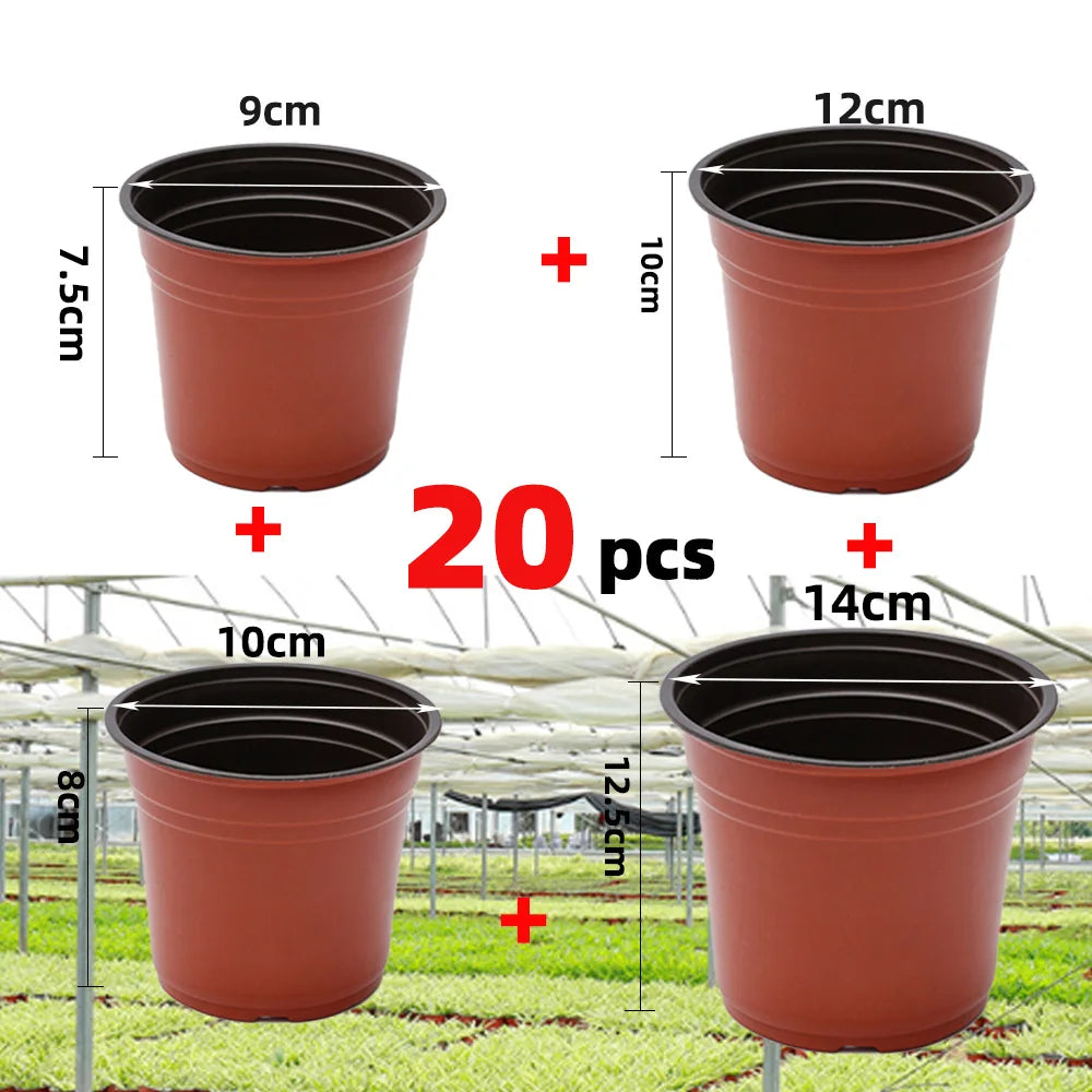 4 Size Plant Pot Garden Nursery Seed Starting Flowerpots Lightweight Succulent Seedling Tray Flower Vegetable Container Box
