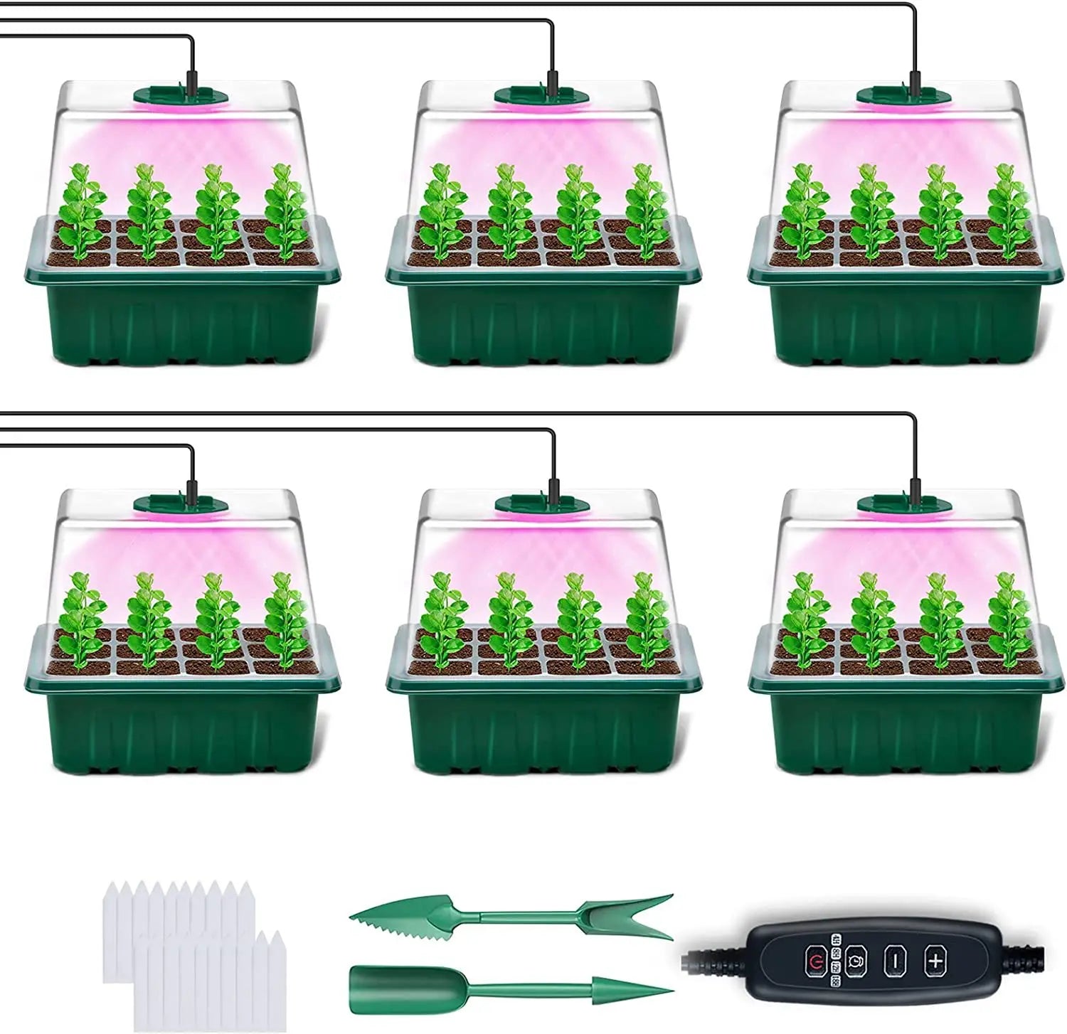 Timing Dimming Seedling Pots with Lights 12 Holes Thickened High Cover with Lights Seedling Pots Seedling Box Fill Light