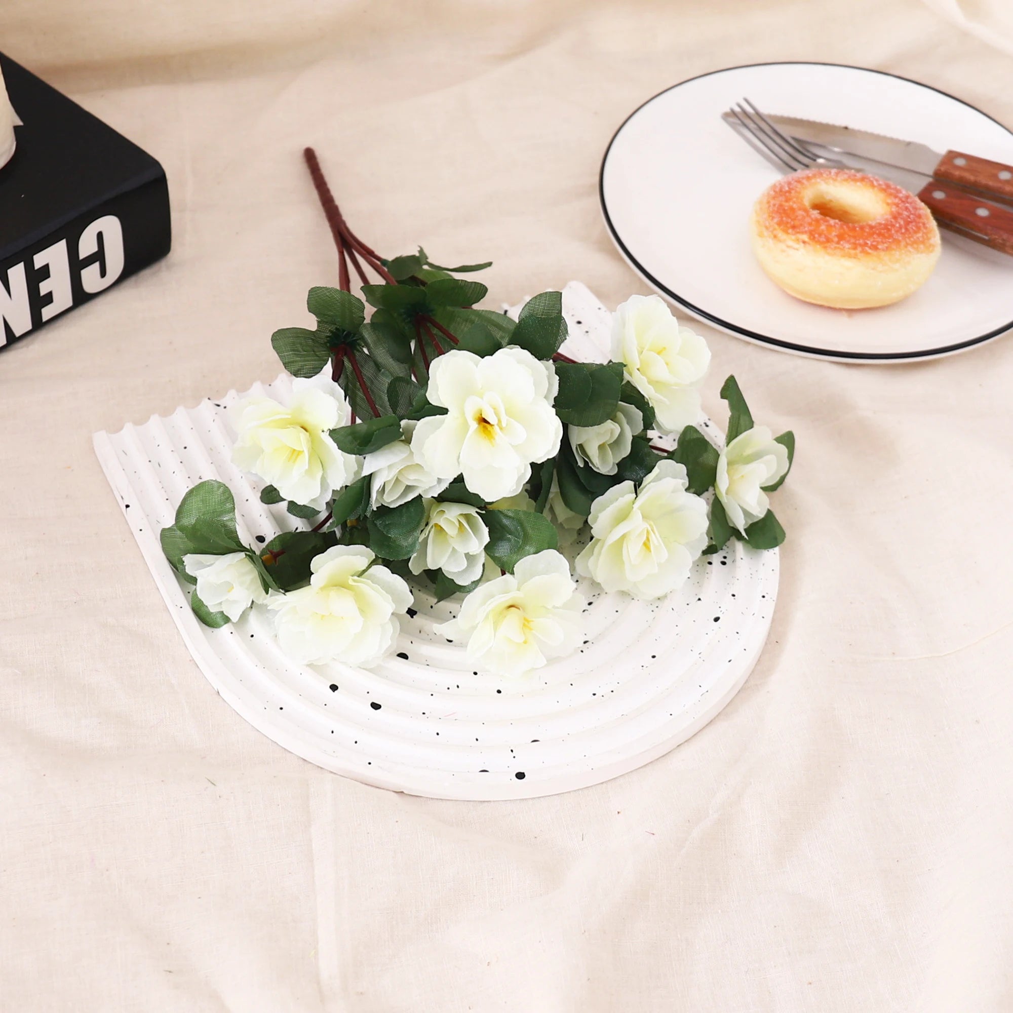 Outdoor Fall Artificial Red Azalea High Quality Flowers Bushes UV Resistant Decor Fake Flowers Home Decorations Small For Garden