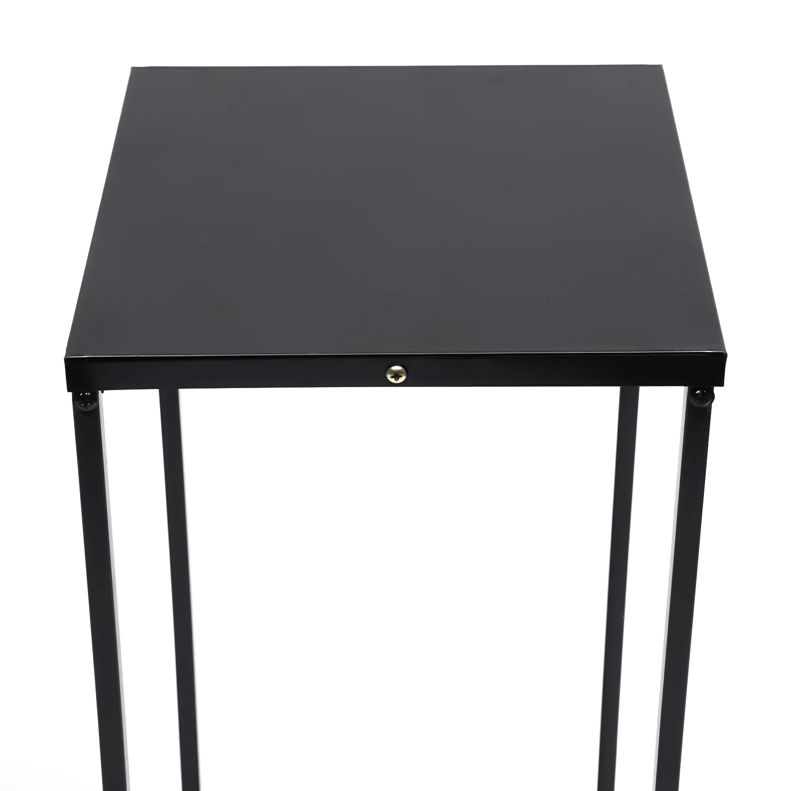 2PCS Black Plant Stand Metal Square Flower Holder Durable Rack Patio Garden For Living Room Decor