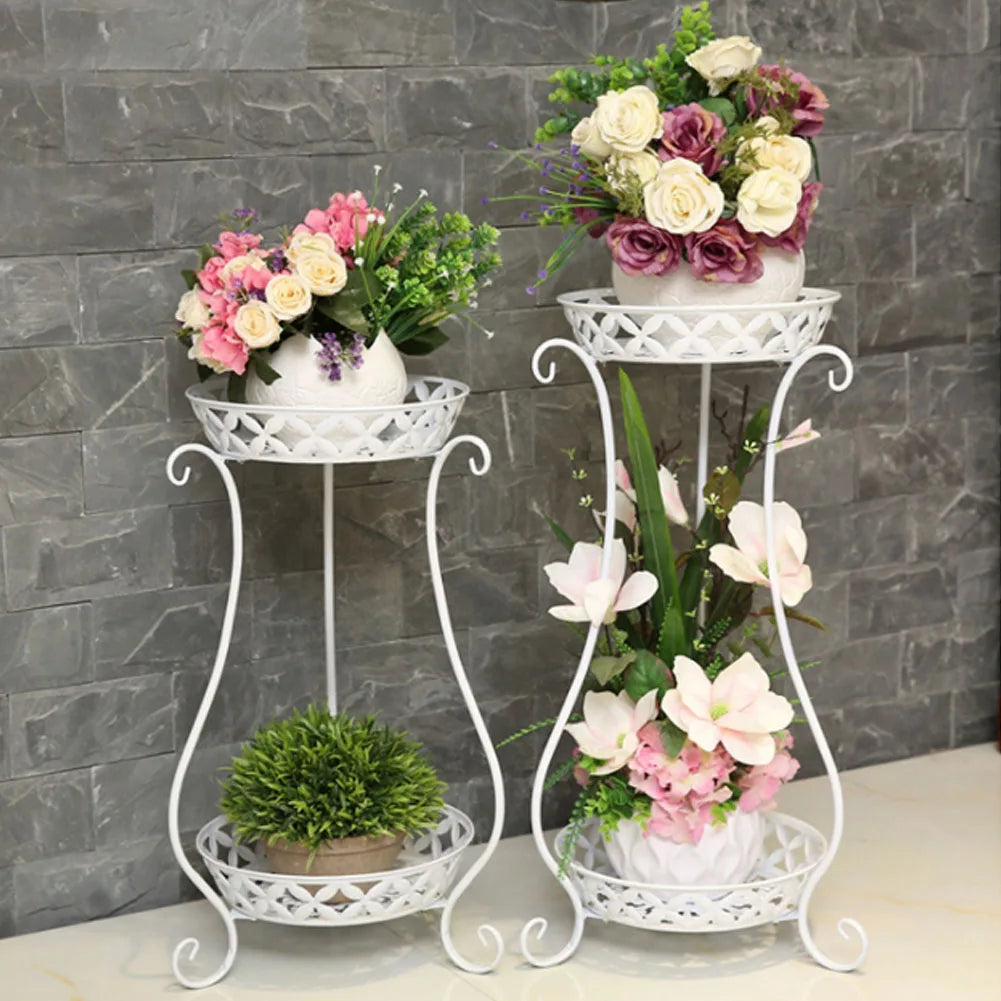 【Lifeideas】2 Tier Tall Vintage Metal Plant Stand