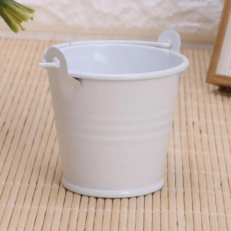H55E Mini Flower Pot with Handle Round Mouth Small Plant Organization Pot