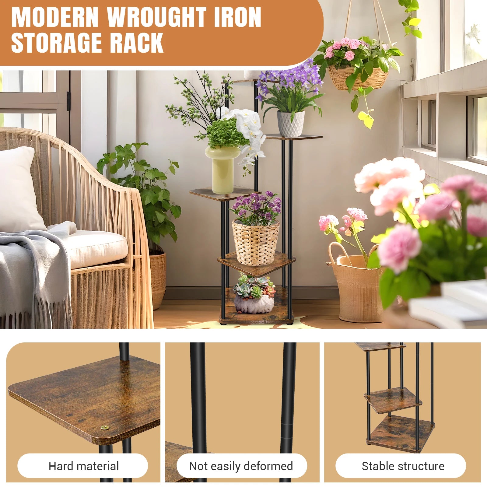 4/5/6 Tier Plant Stand Indoor Metal Plant Shelf,Indoor And Outdoor Display Racks,for Multiple Plants Small Corner Flower Stan