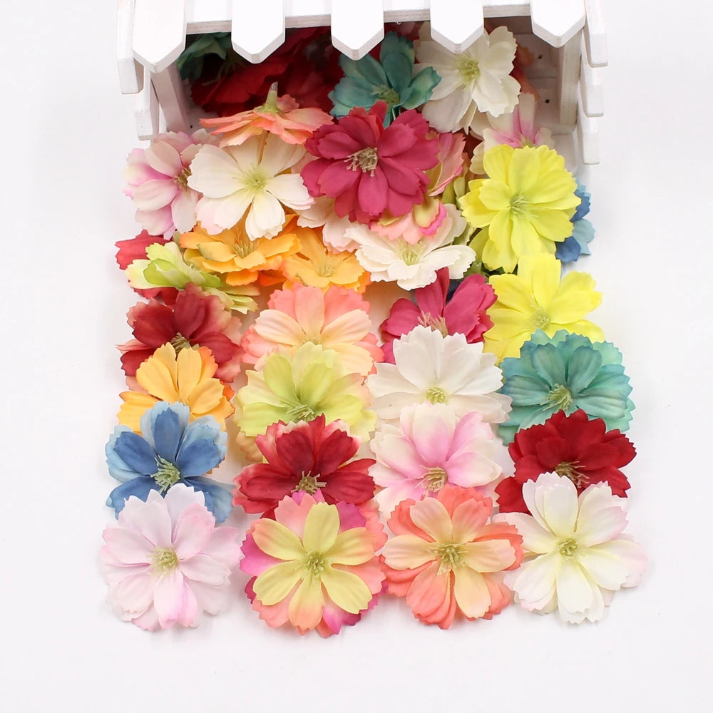 10/20/50Pcs Artificial Flowers Rose Head For Home Decor Fake Flower DIY Craft Wreath Accessories For Marriage Wedding Decoration