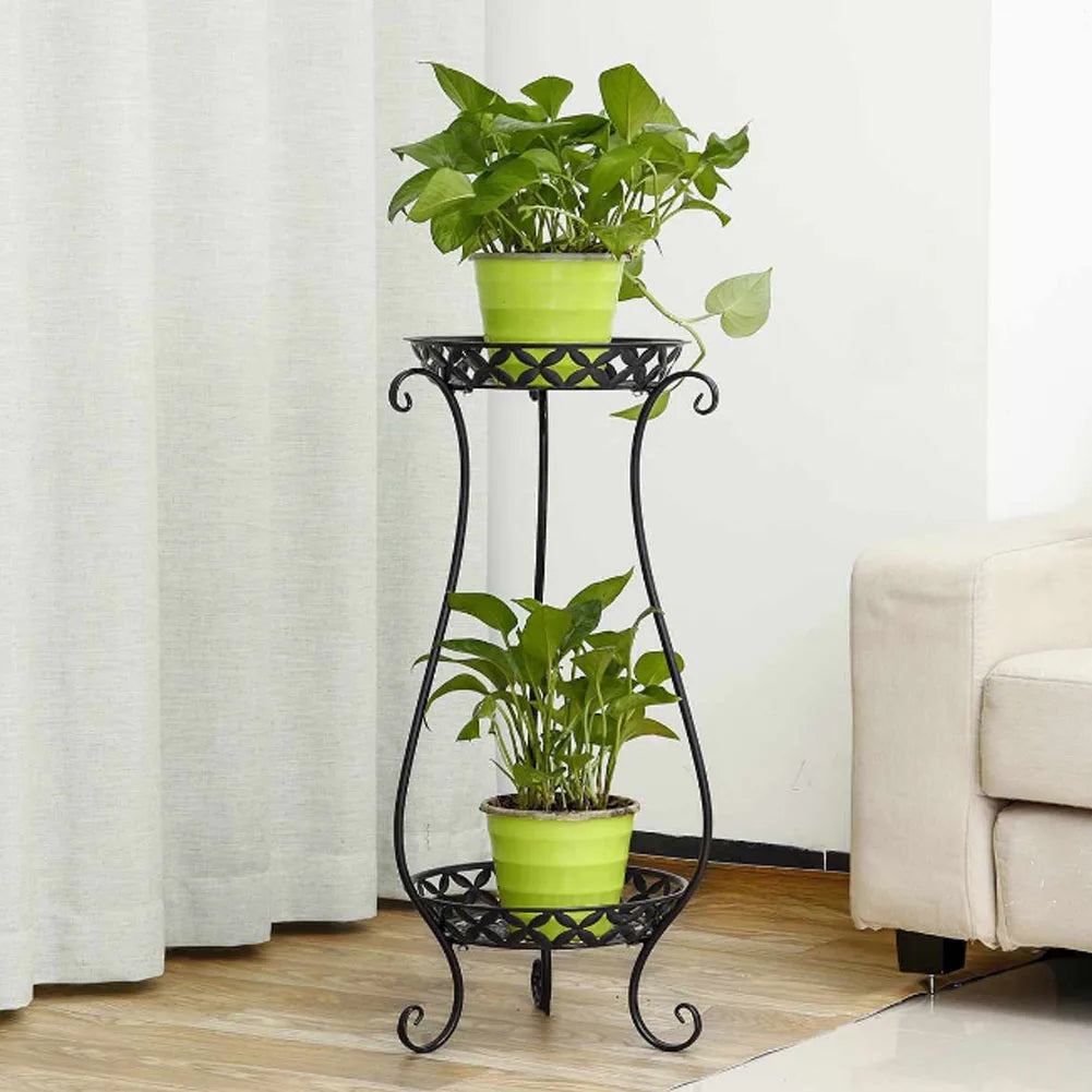【Lifeideas】2 Tier Tall Vintage Metal Plant Stand