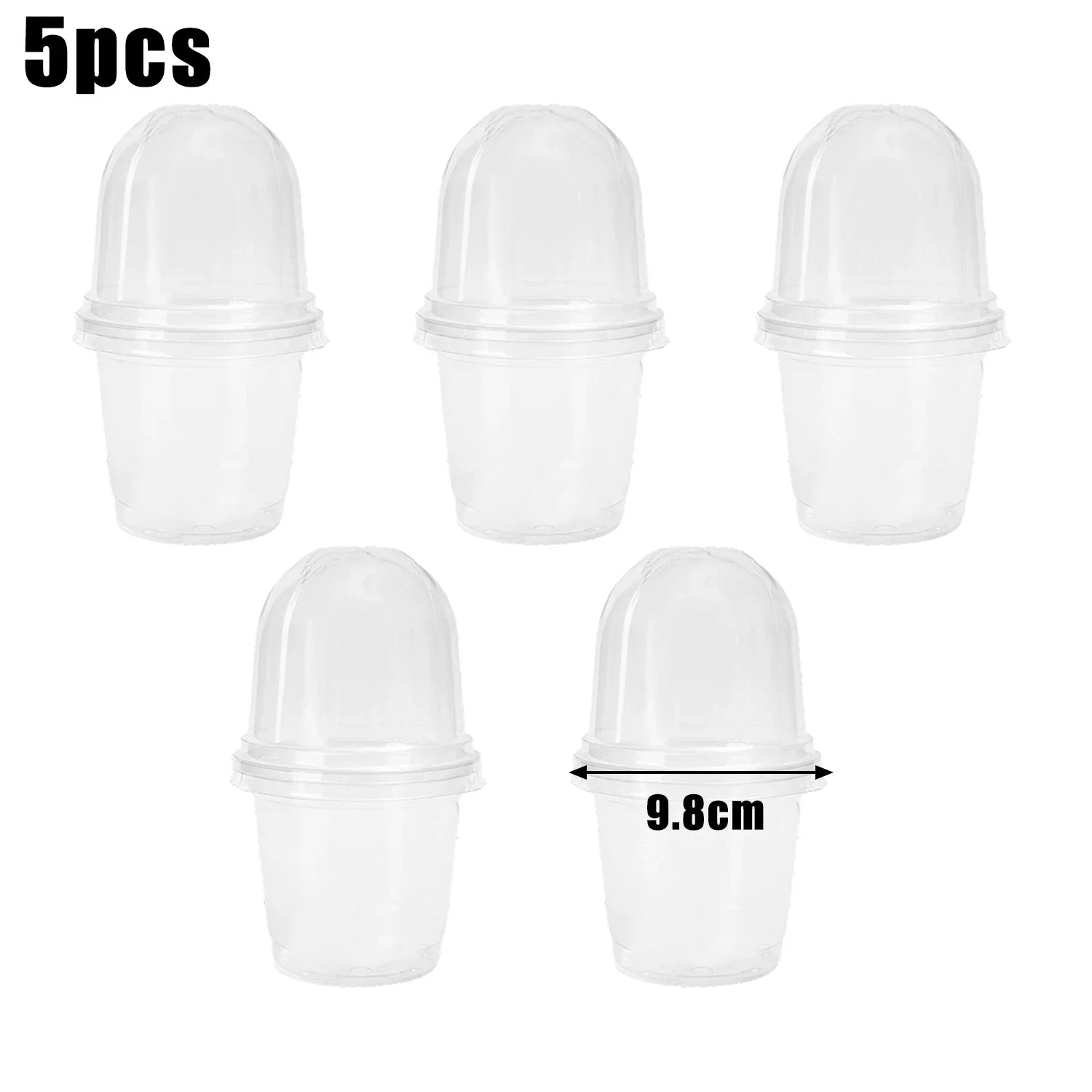 5Pcs Seedling Nursery Pots Transparent Pastic Flower Plant Seed Stater Cup with Cover Garden Mini Flowerpot Humidity Dome