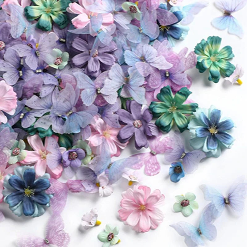 Purple Artificial Flowers Silk Fake Flowers for Home Decor Garden Wedding Decoration Bride Craft Gifts Wreath Bouquet Accessory