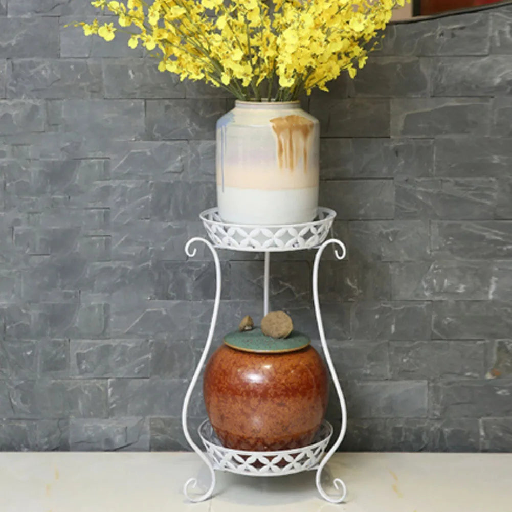 【Lifeideas】2 Tier Tall Vintage Metal Plant Stand