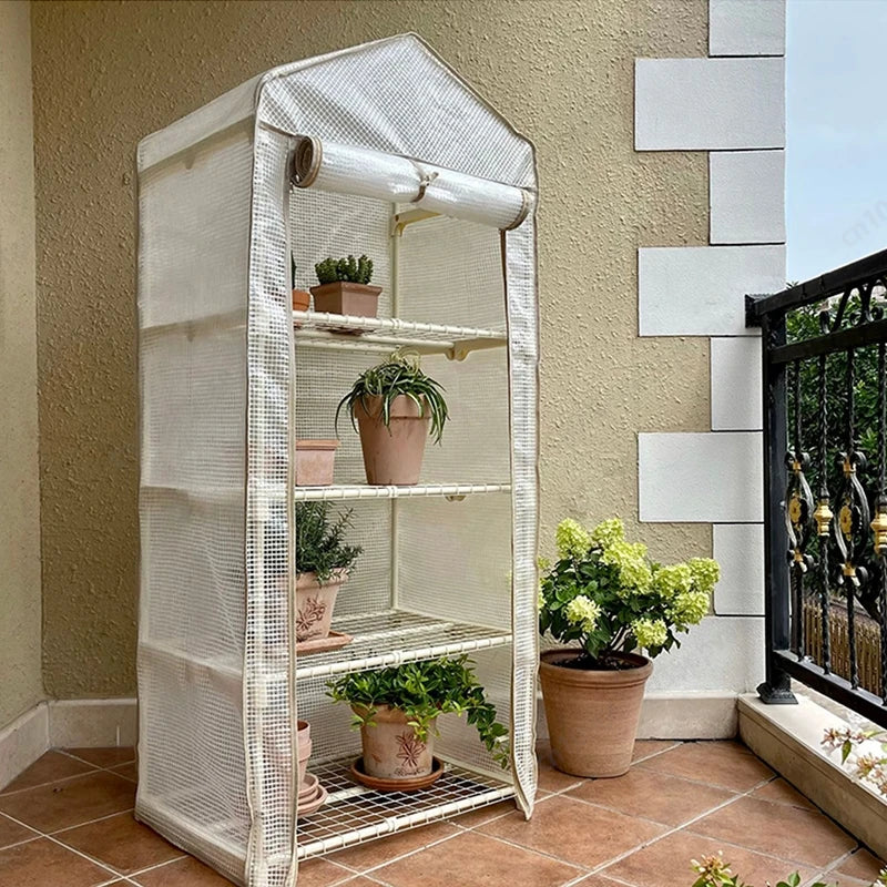 Outdoor Balcony Greenhouse For Succulents Plants With Rainproof And Frost Protection Features Roof Garden Yard Plant Shelf
