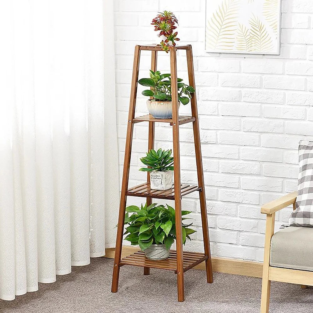 【Breeins】Vintage Tiered Indoor Plant Stand Solid Wood Display Shelf Plants Storage Decoration Home Office Outdoor