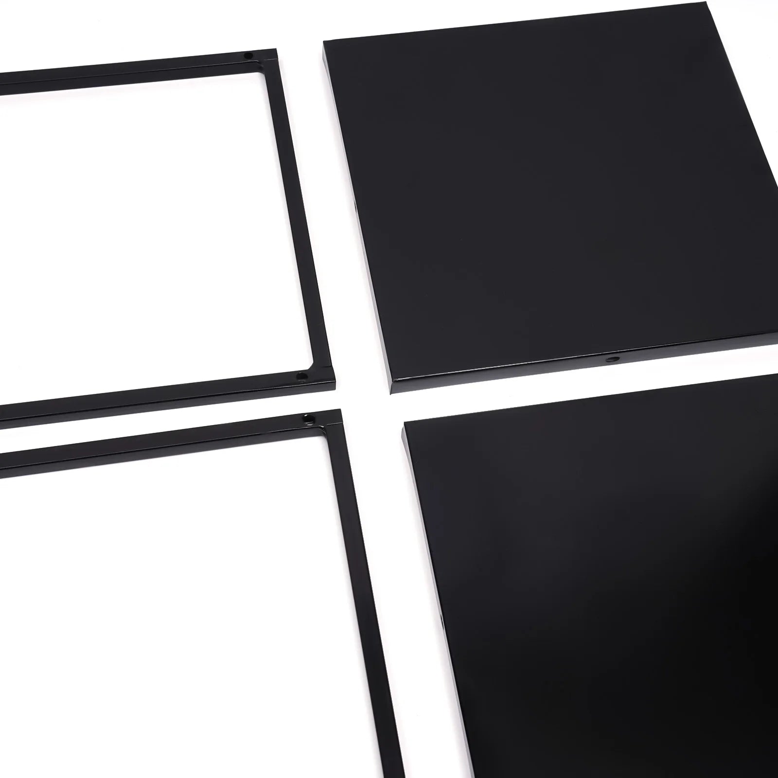 2PCS Black Plant Stand Metal Square Flower Holder Durable Rack Patio Garden For Living Room Decor