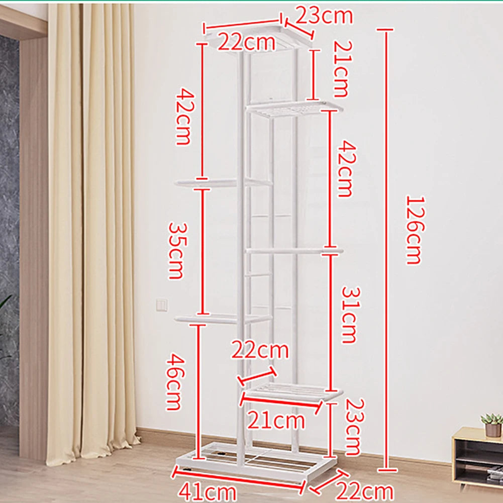 Multi Tiers Metal Plant Stand, Indoor Outdoor Plant Pot Holders Tiered Plant Shelf Flower Display Rack For Corner Balcony Patio