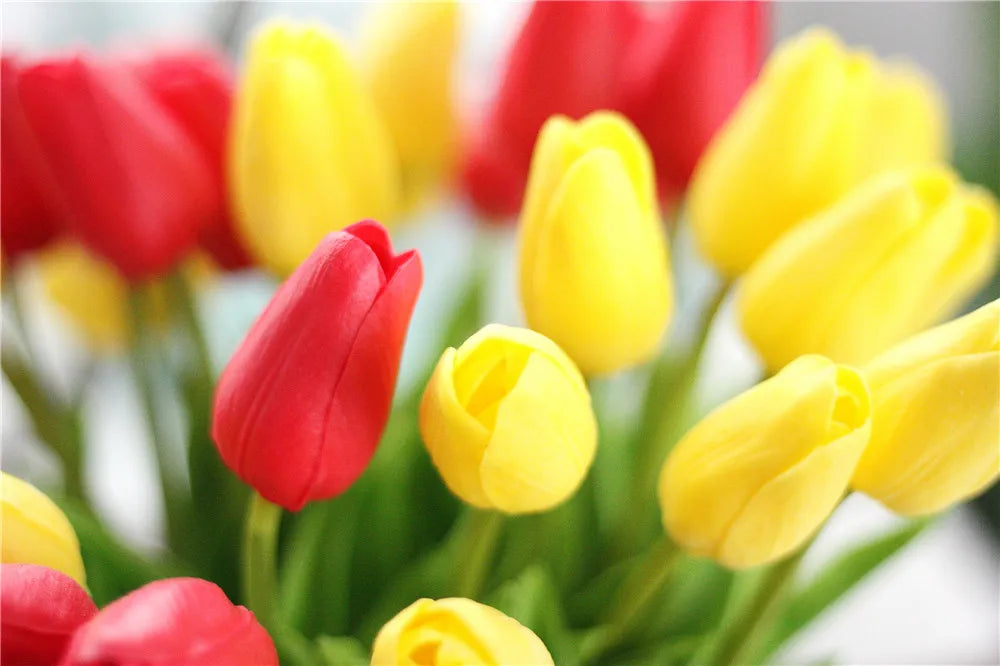 5/10/20Pcs Artificial Tulips Flowers Real Touch Latex Fake Flower Bouquet Wedding Party Home Decor DIY Bridal Bouquet