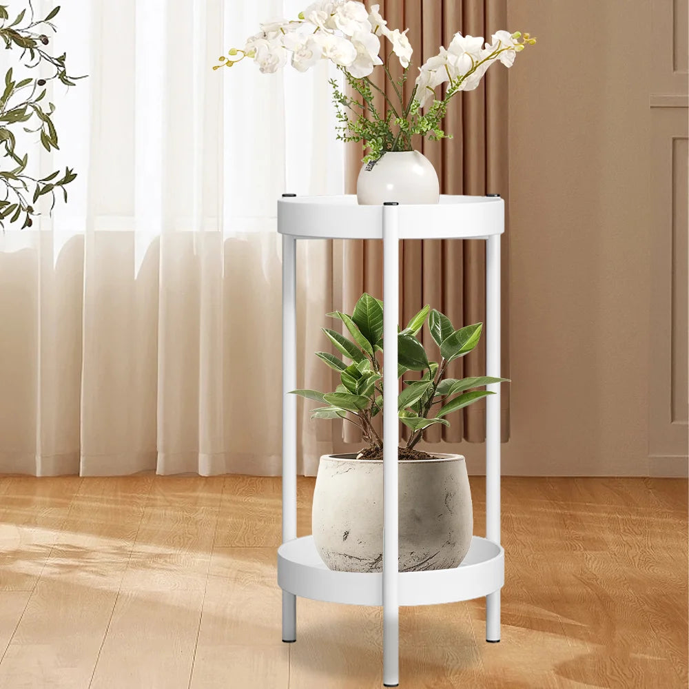Plant Stand For Flowers Metal Storage Shelf 2 Tier Flower Shelf Planter Rack Indoor Display Stand Pot Rack Organizer Shelves