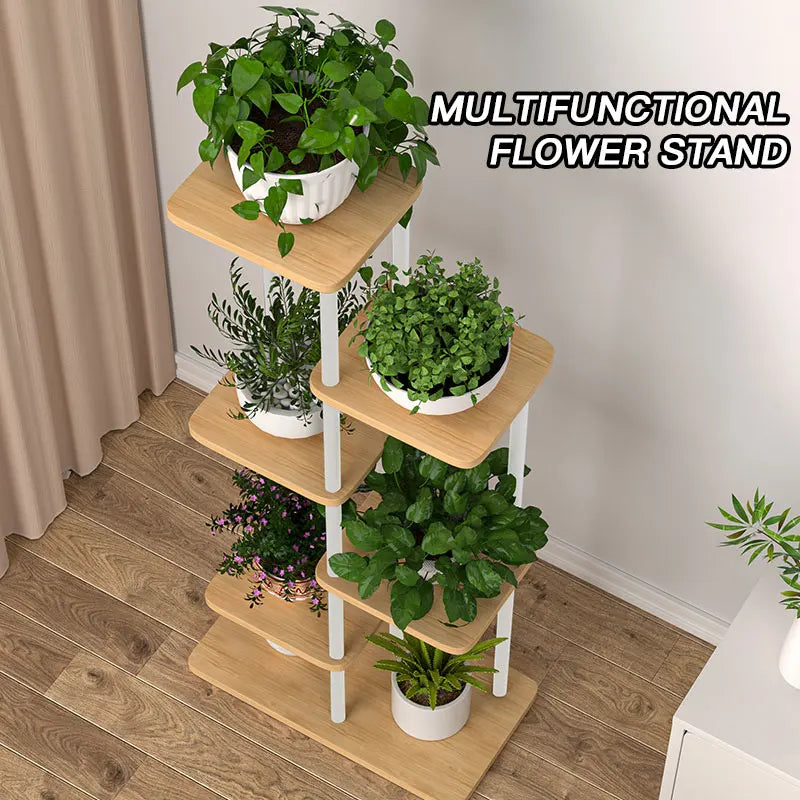 Plant Stand Stand For Flowers Wooden Shelf 5/6/8Layers Display Stand Storage Shelf Pot Rack Organizer Home Garden Decoration