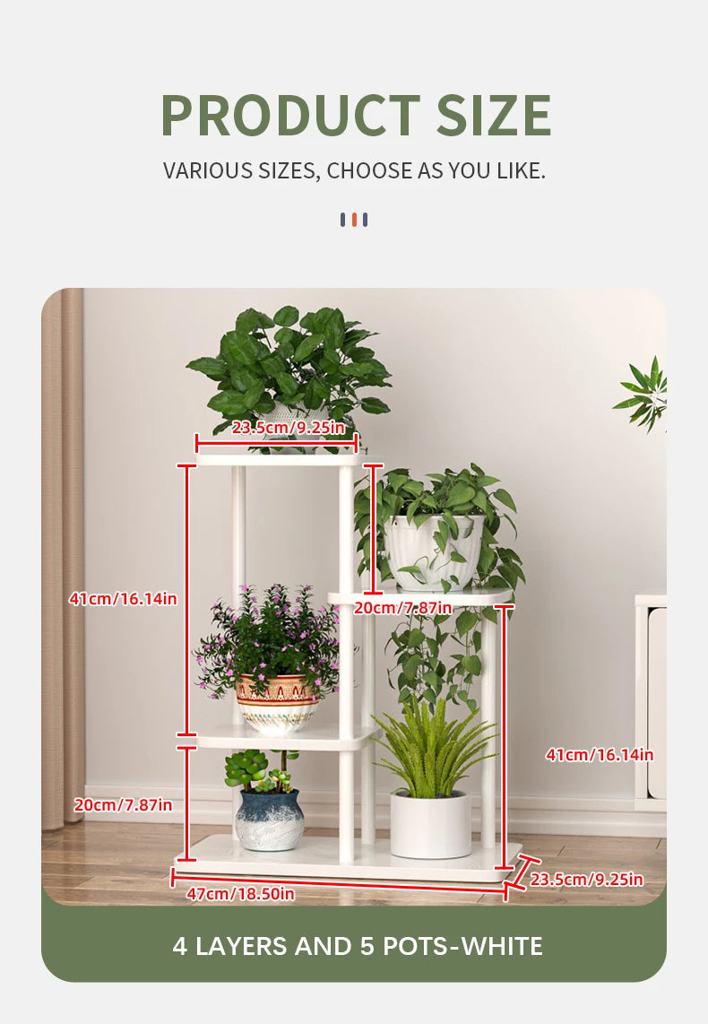 Plant Stand Stand For Flowers Wooden Shelf 5/6/8Layers Display Stand Storage Shelf Pot Rack Organizer Home Garden Decoration