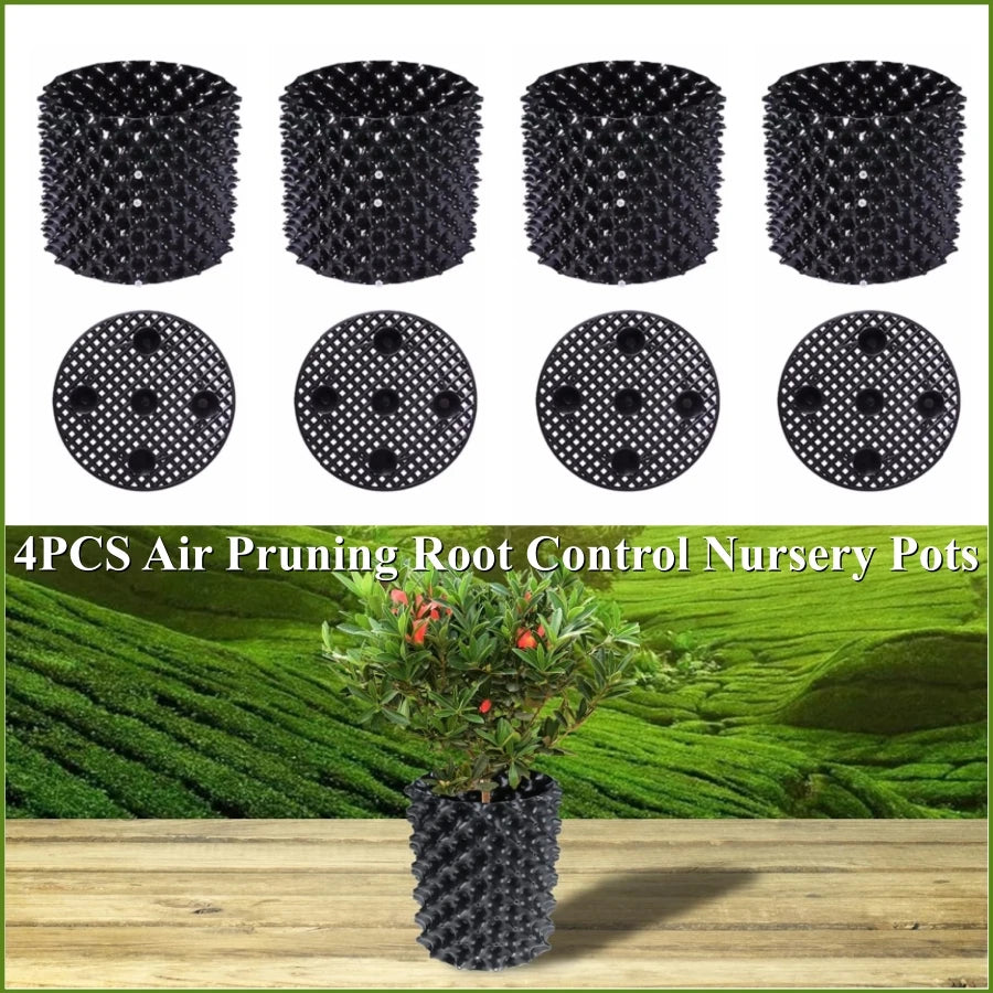 4 Packs Air Pruning Plant Root Control Nursery Pots Trainer Fast Root Grow Container Garden Bonsai Transplant Tool Nersery Pot