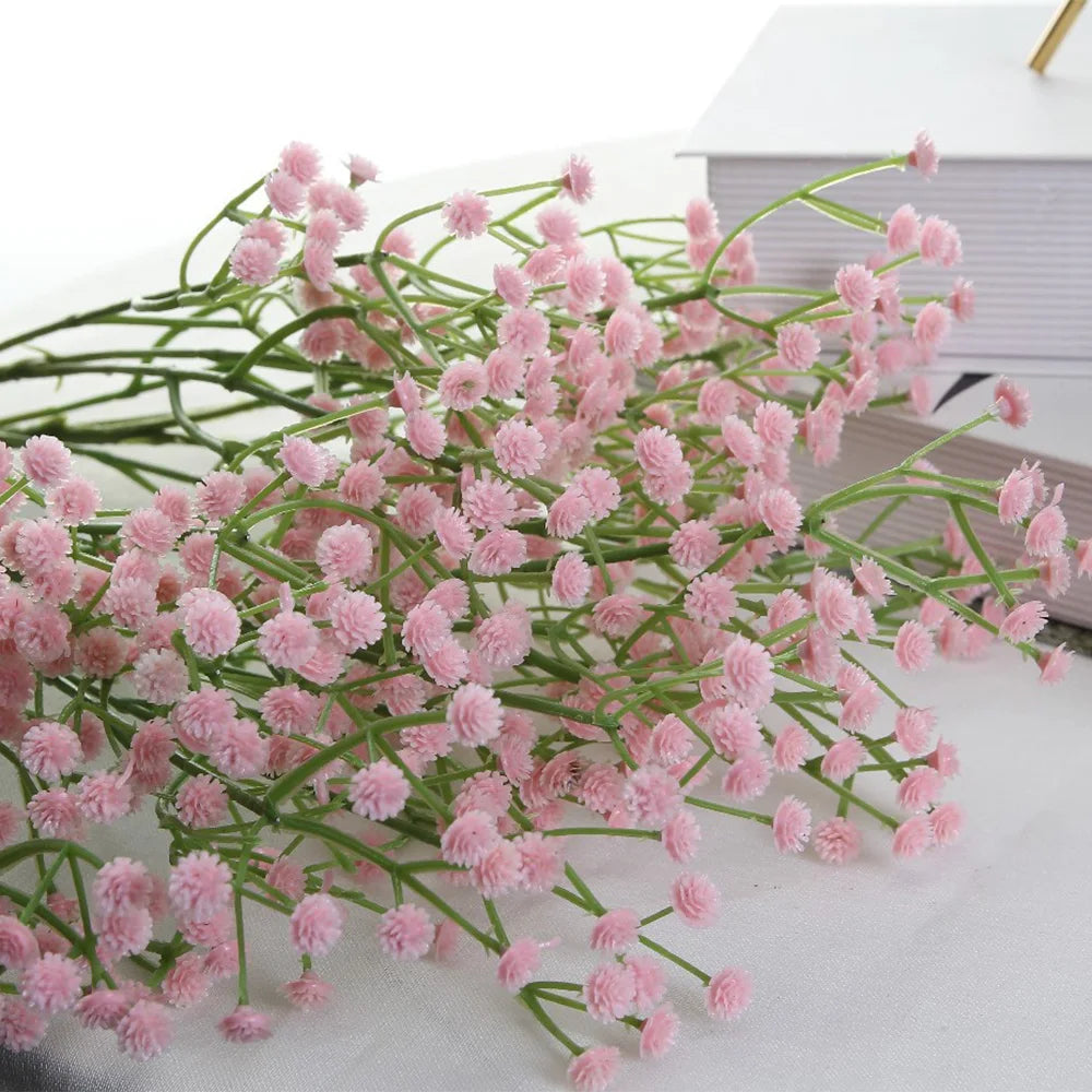 108Heads 63cm Babies Breath Artificial Flowers Plastic Gypsophila DIY Floral Bouquets For Handmade Wedding Party Home Decoration