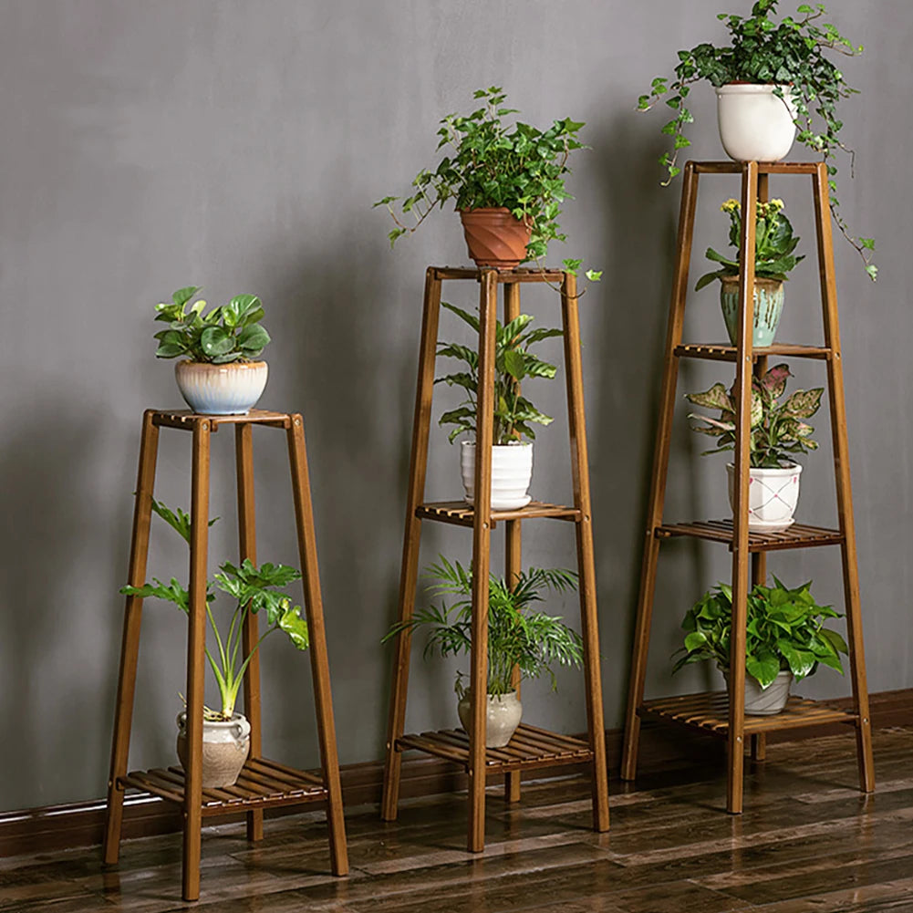 【Breeins】Vintage Tiered Indoor Plant Stand Solid Wood Display Shelf Plants Storage Decoration Home Office Outdoor