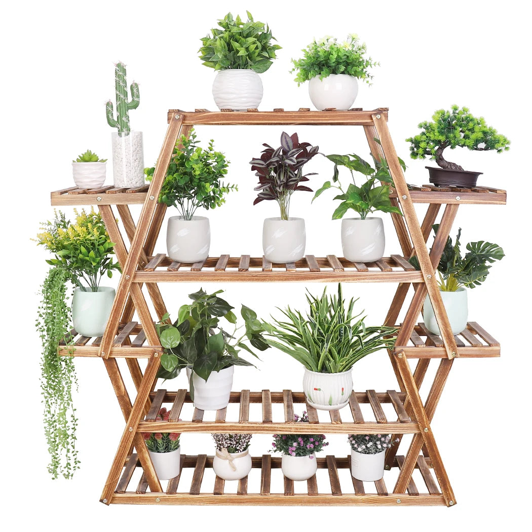 Large Wood Plant Stand Garden Shelves Flower Display Rack for Indoor Outdoor