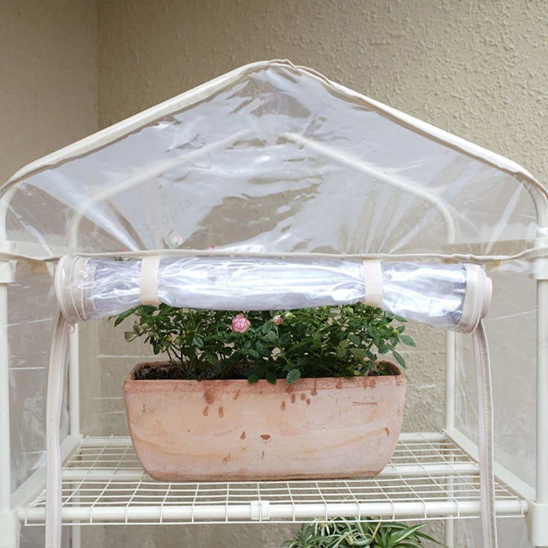 Outdoor Balcony Greenhouse For Succulents Plants With Rainproof And Frost Protection Features Roof Garden Yard Plant Shelf