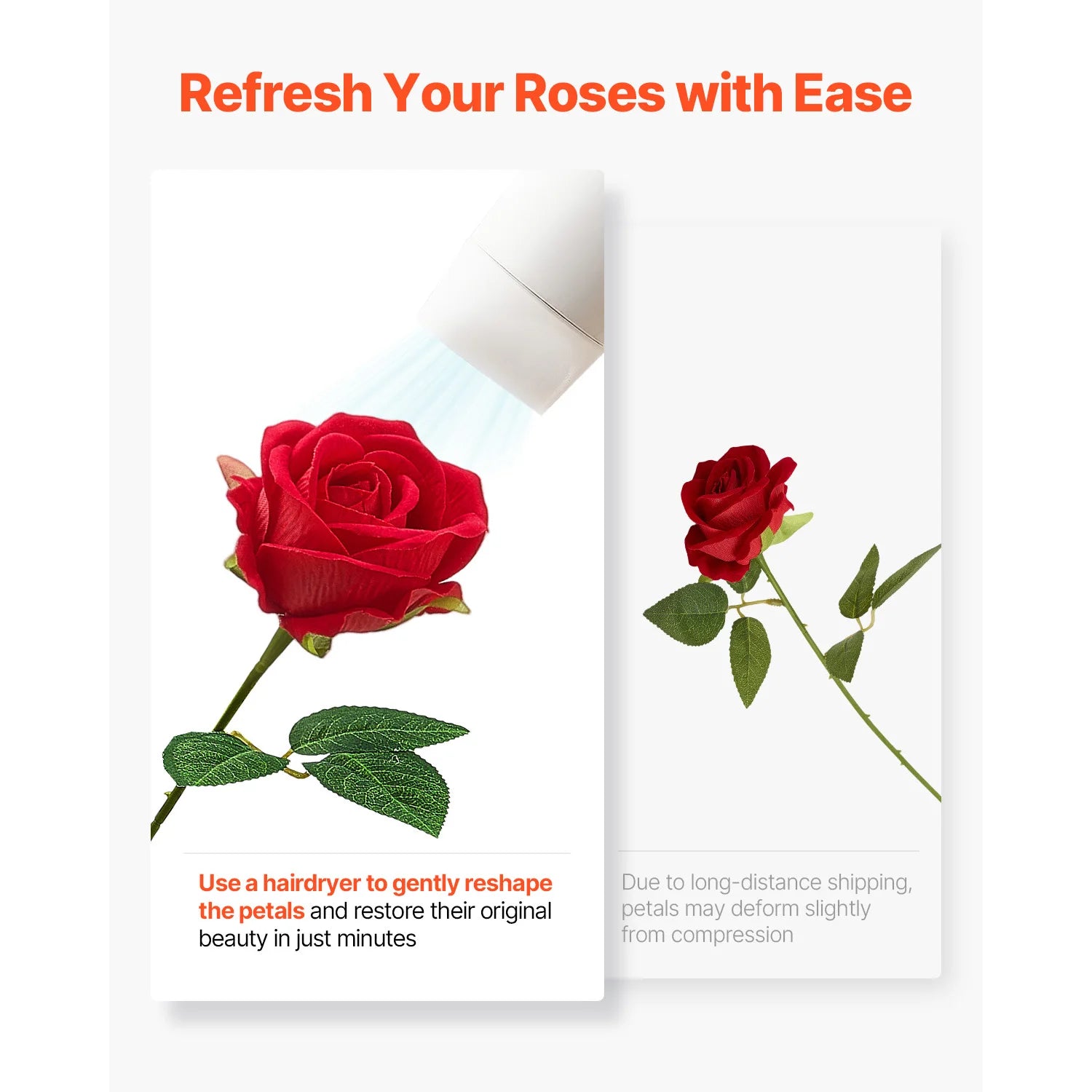 SucceBuy Artificial Flowers 60/120/500pcs Real Looking White Foam Fake Roses Bulk White/Red Faux Bridal Shower for DIY Wedding