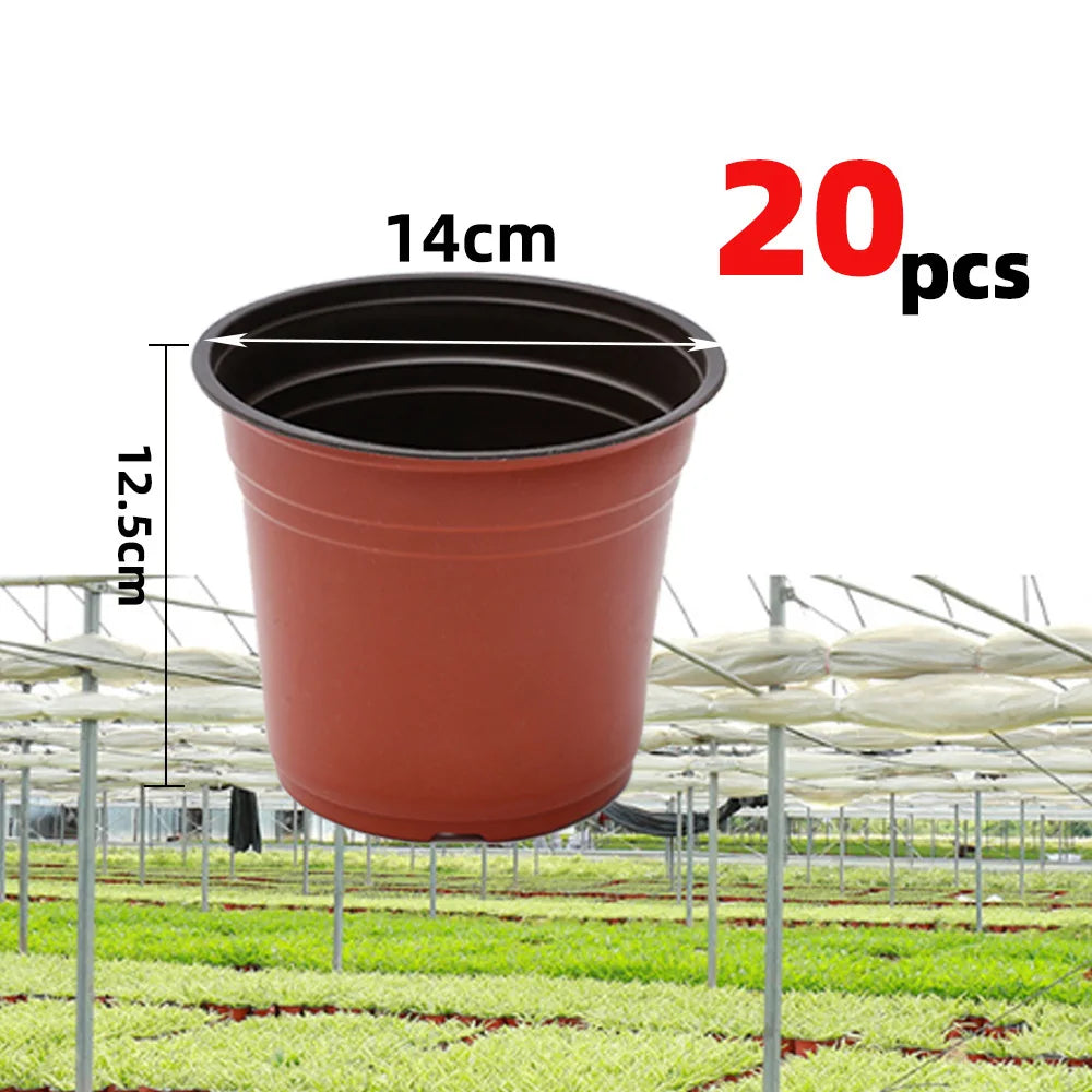 20pcs Plastic Flowerpots Simple Nursery Seedling Pot Flowers Seed Breeding Planters Container Box Garden Supplies Tool