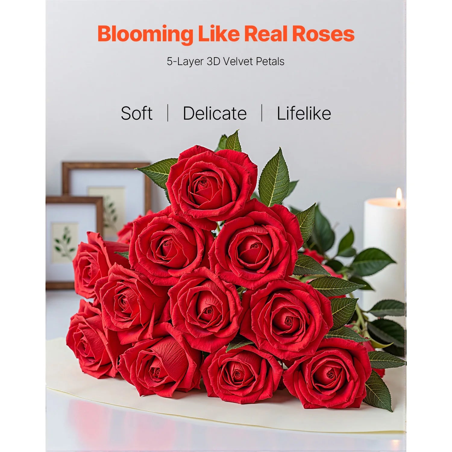 SucceBuy Artificial Flowers 60/120/500pcs Real Looking White Foam Fake Roses Bulk White/Red Faux Bridal Shower for DIY Wedding