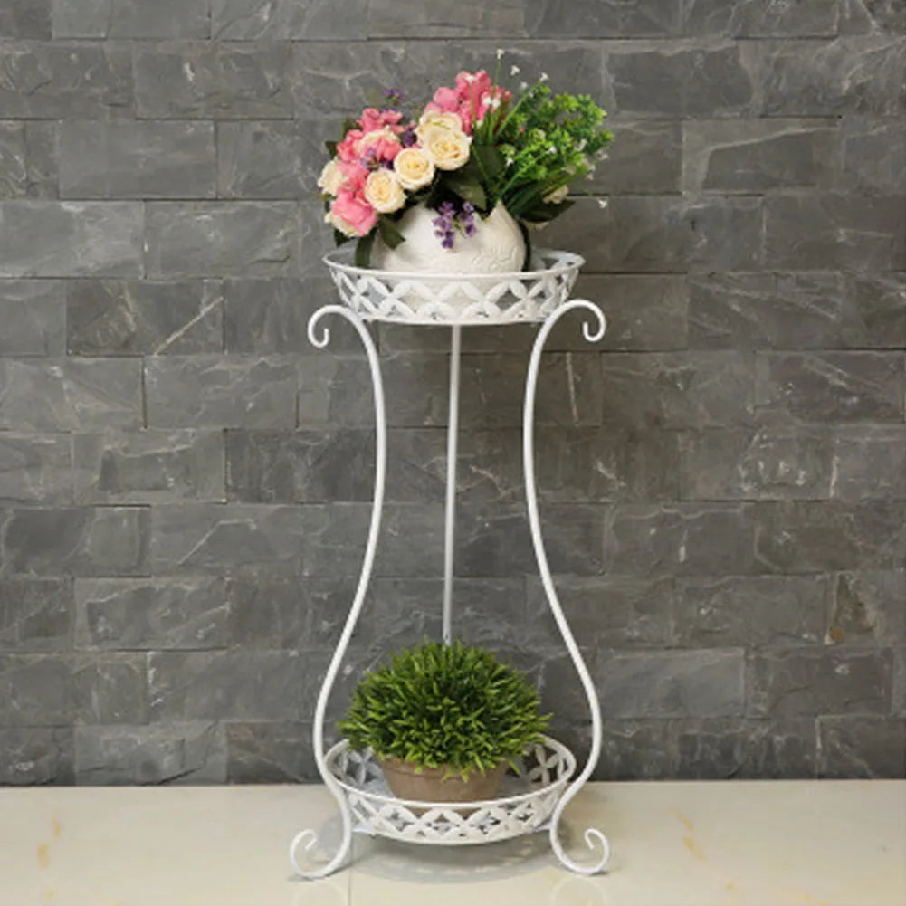 【Lifeideas】2 Tier Tall Vintage Metal Plant Stand
