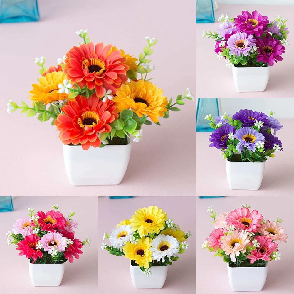 In Pot Artificial Potted Plant Garden Decoration Home Decor Room Decoration Fake Plants Outdoor Artificial Flowers