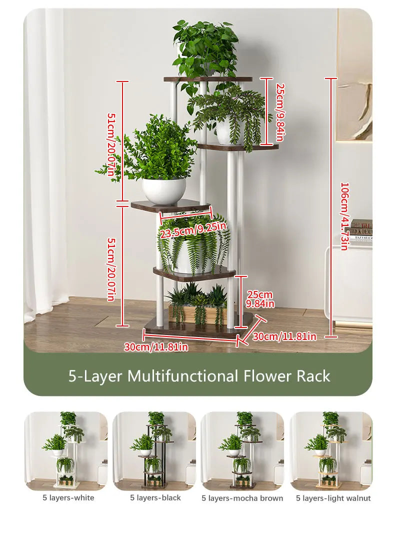 Plant Stand and Flower Stand Storage Shelf 4/5/6 Tier Flower Shelf Planter Rack Storage Organizer Display Indoor Garden Balcony