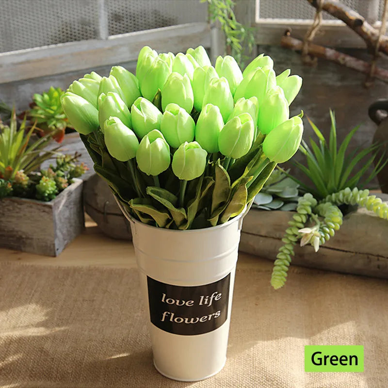 5/10/20Pcs Artificial Tulips Flowers Real Touch Latex Fake Flower Bouquet Wedding Party Home Decor DIY Bridal Bouquet