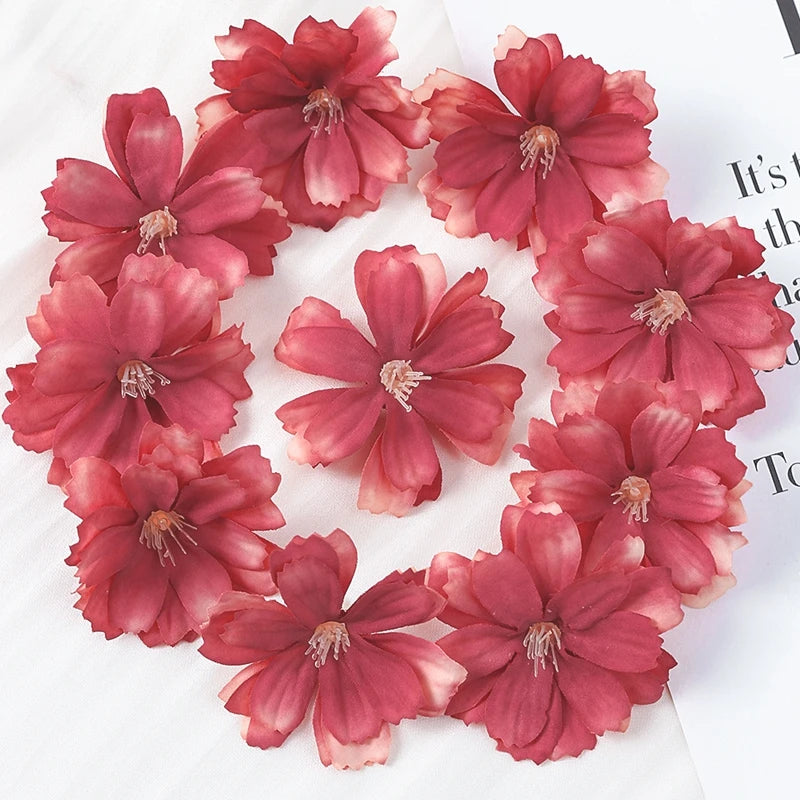 10/20/50Pcs Artificial Flowers Rose Head For Home Decor Fake Flower DIY Craft Wreath Accessories For Marriage Wedding Decoration