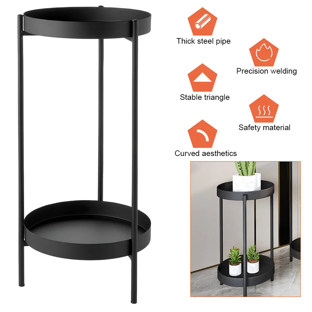 Plant Stand For Flowers Metal Storage Shelf 2 Tier Flower Shelf Planter Rack Indoor Display Stand Pot Rack Organizer Shelves