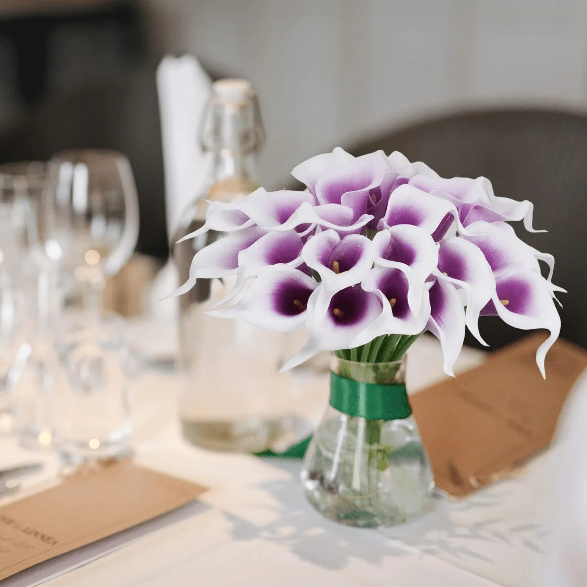 5PCS Artificial Flowers Calla Lily Faux PU Fake Flowers for Weddings Photography Props DIY Bridal Bouquets Home Room Party Decor