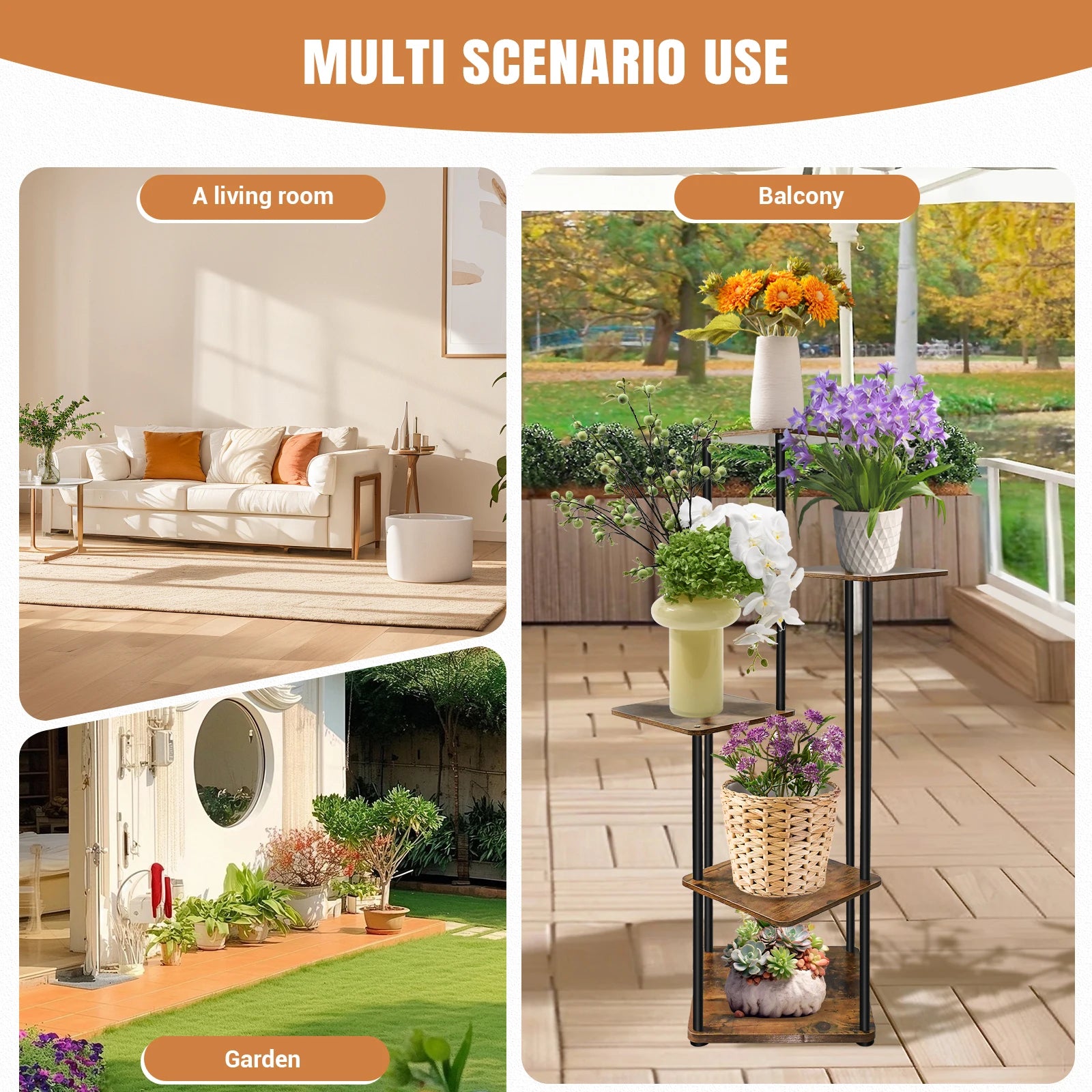 4/5/6 Tier Plant Stand Indoor Metal Plant Shelf,Indoor And Outdoor Display Racks,for Multiple Plants Small Corner Flower Stan