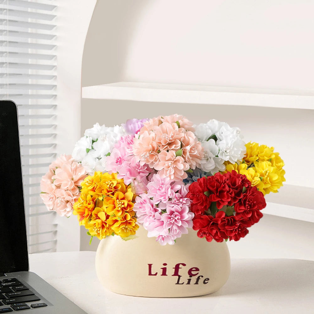 1/2Pcs Artificial Flowers Carnation 11CM Fake Flower For Home Decor Wedding Decoration Bride Craft Gifts Wreath Accessories