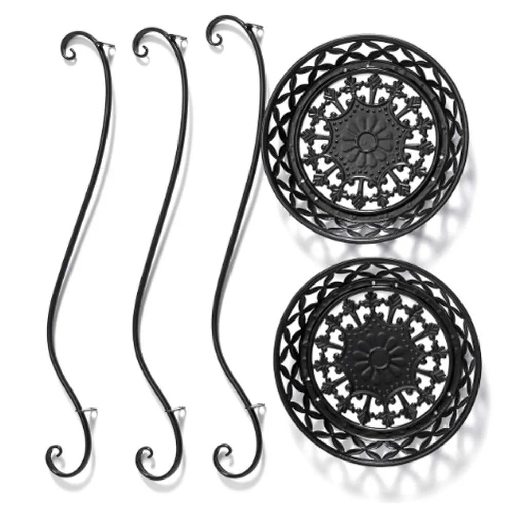 Double-layer retro metal plant stand flower pot display stand European style garden balcony flower pot rack