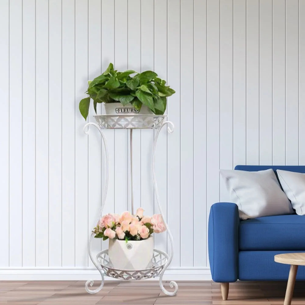 【Lifeideas】2 Tier Tall Vintage Metal Plant Stand